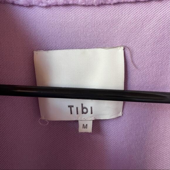 Tibi Faux Shearling Gus Cropped Jacket Lavender Purple - Picture 6 of 6